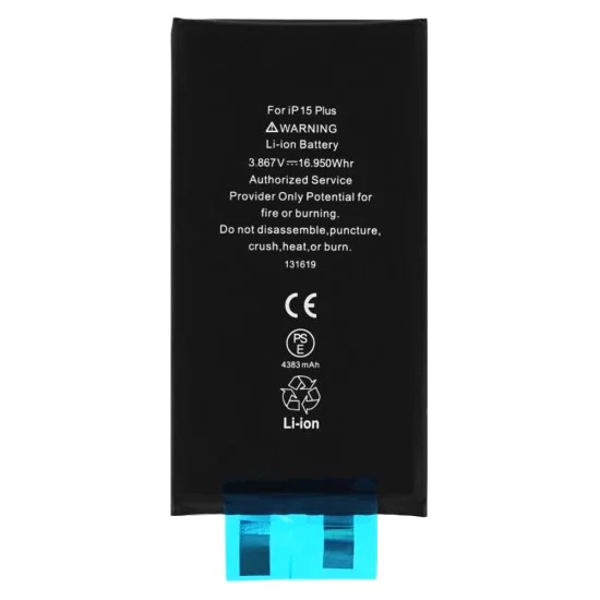 Батерия за iPhone 15 Plus, 4383mAh, 4383mAh, без щипка - OEM (21713) - Черна