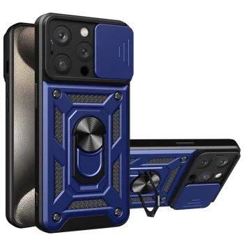 Калъф за iPhone 15 Pro - CamShield Series - син