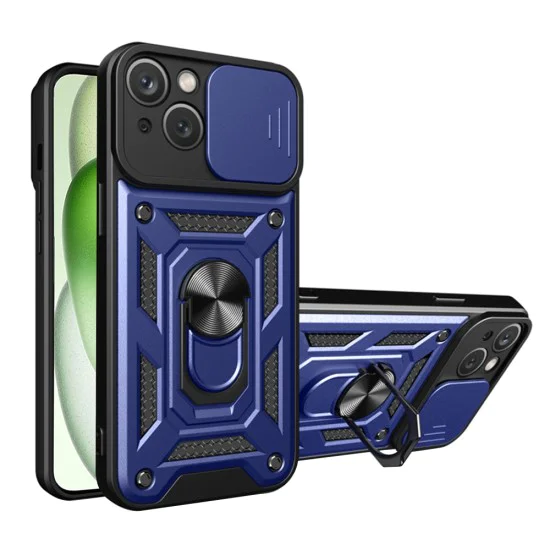 Калъф за iPhone 15 Plus - CamShield Series - син