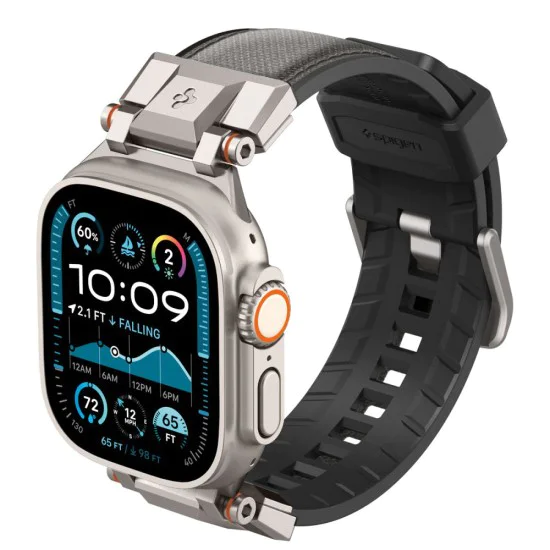 Каишка за часовник Apple Watch (42–49 мм) – Spigen DuraPro Armor – сив