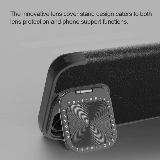 Калъф за iPhone 16 - Nillkin Qin Prop Plain Leather Case - черен