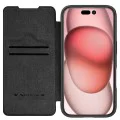 Калъф за iPhone 16 - Nillkin Qin Prop Plain Leather Case - черен