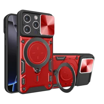 Калъф за iPhone 16 Pro Max - CamGuard Pro - Червен