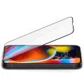 Протектор за iPhone 13 / iPhone 13 Pro / iPhone 14 / iPhone 16e - Spigen - Glas.tR Slim - Черен