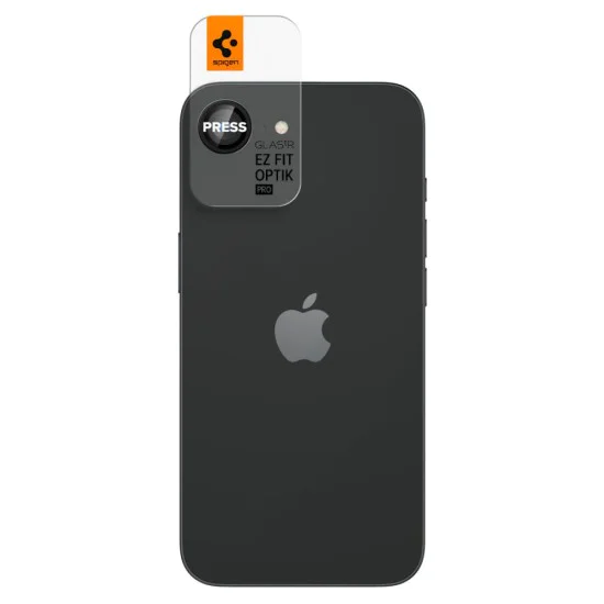 Протектор за Камера iPhone 16e - Spigen - Optik.tR EZ Fit Pro Camera Glass (2 бр.) - Черен