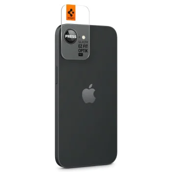 Протектор за Камера iPhone 16e - Spigen - Optik.tR EZ Fit Pro Camera Glass (2 бр.) - Черен