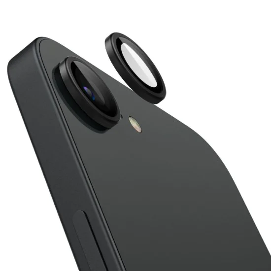Протектор за Камера iPhone 16e - Spigen - Optik.tR EZ Fit Pro Camera Glass (2 бр.) - Черен