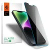 Протектор за iPhone 13 / iPhone 13 Pro / iPhone 14 / iPhone 16e - Spigen - Glas.tR Slim - Поверителност