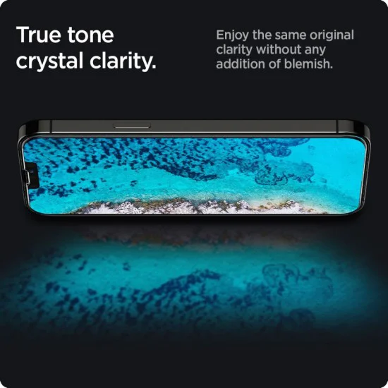 Протектор за iPhone 13 / iPhone 13 Pro / iPhone 14 / iPhone 16e - Spigen - Glas.tR Slim - Поверителност