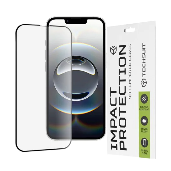 Протектор за iPhone 16e - Techsuit - 111D Full Cover / Full Glue Glass - Черен