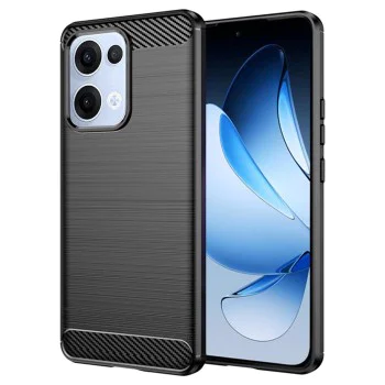 Калъф за телефон Oppo Reno13 – Techsuit Carbon Silicone – Черен