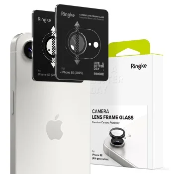 Ringke - Стъкло за рамка на обектива на камерата (2 Броя) - iPhone 16e - Черен