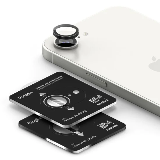 Ringke - Стъкло за рамка на обектива на камерата (2 Броя) - iPhone 16e - Черен