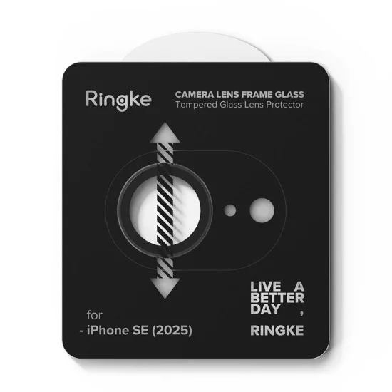 Ringke - Стъкло за рамка на обектива на камерата (2 Броя) - iPhone 16e - Черен