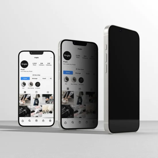 Ringke - Easy Slide Privacy Tempered Glass (2 Броя) - iPhone 16e - Черен