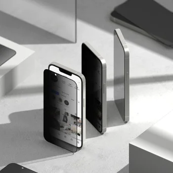 Ringke - Easy Slide Privacy Tempered Glass (2 Броя) - iPhone 16e - Черен