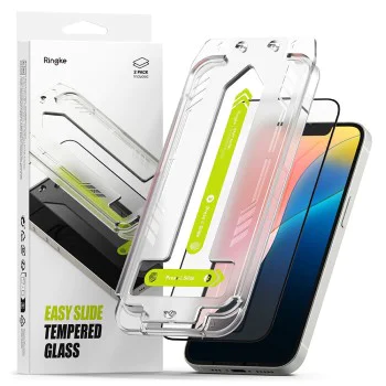 Ringke - Easy Slide Tempered Glass (2 Броя) - iPhone 16e - черен