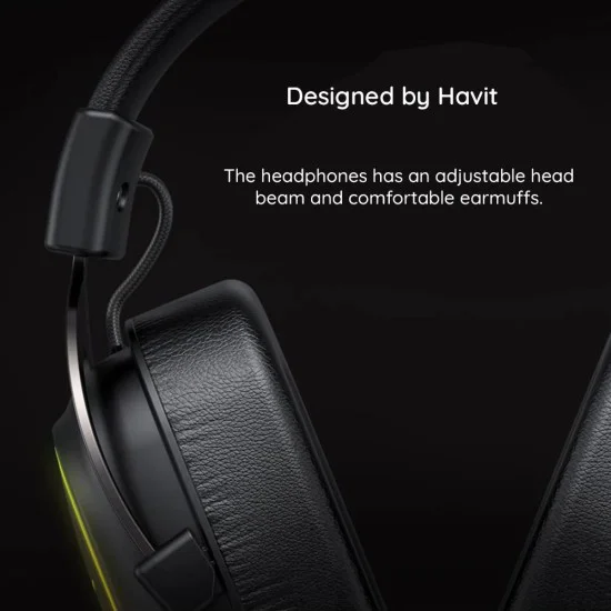Havit - Геймърски слушалки (H2002P) - с RGB, микрофон, 53 мм високоговорител, 2 м кабел - Черни