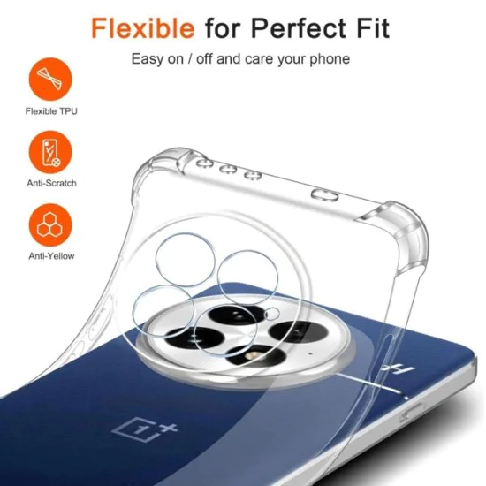 Калъф за OnePlus 13R - Удароустойчив Clear Clear Silicone - Clear