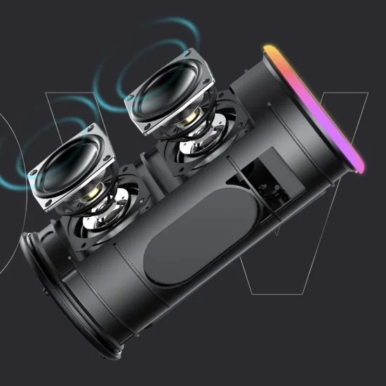 Havit - Безжична тонколона (SK833BT) - Type-C, Bluetooth 5.3, TWS, TF, USB, Hands-Free разговори, RGB светлини, IPX6, 4000mAh - Черна