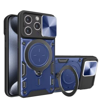 Калъф за iPhone 15 Pro - CamGuard Pro - син