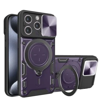 Калъф за iPhone 15 Pro - CamGuard Pro - Лилав