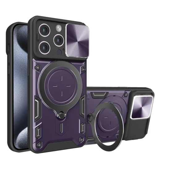 Калъф за iPhone 15 Pro - CamGuard Pro - Лилав