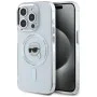 Калъф за iPhone 15 Pro - Karl Lagerfeld - IML MagSafe (KLHMP15LHLSKIH) - Бял метал Karl`s Head