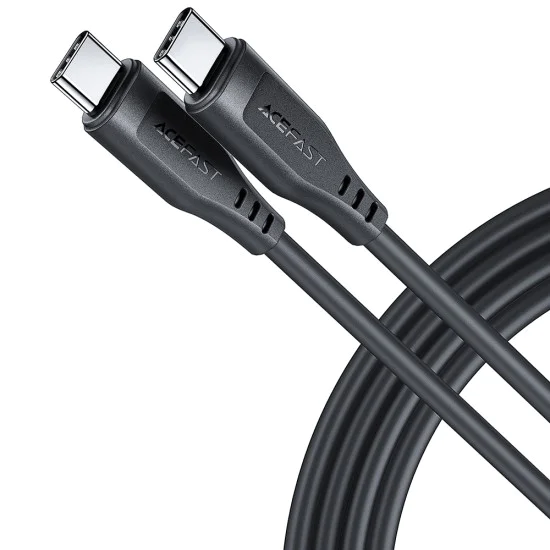 Кабел за данни C3-03 – Acefast, Type-C към Type-C, 60W, 3A, 480Mb/s, Високоскоростно зареждане, 1.2m – Черен