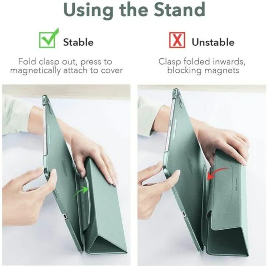 Калъф за iPad Air 4 (2020) / Air 5 (2022) / Air 11 (2024) - ESR Ascend Trifold - Forest Green