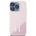 Калъф за iPhone 15 Pro - Karl Lagerfeld - Silicone MagSafe (KLHMP15LSCMKMPCP) - Pink Shadow Metal Initial