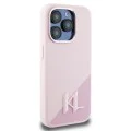 Калъф за iPhone 15 Pro - Karl Lagerfeld - Silicone MagSafe (KLHMP15LSCMKMPCP) - Pink Shadow Metal Initial