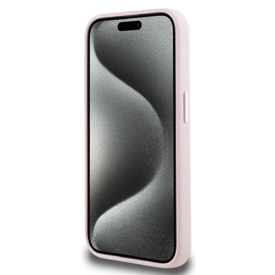 Калъф за iPhone 15 Pro - Karl Lagerfeld - Silicone MagSafe (KLHMP15LSCMKMPCP) - Pink Shadow Metal Initial