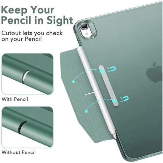 Калъф за iPad Air 4 (2020) / Air 5 (2022) / Air 11 (2024) - ESR Ascend Trifold - Forest Green