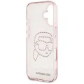 Калъф за iPhone 16 - Karl Lagerfeld - IML Rhinestones (KLHCP16SHKHDCELP) - Pink Karl Head