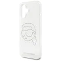 Калъф за iPhone 16 - Karl Lagerfeld - IML Rhinestones (KLHCP16SHKHDCELT) - Karl Head Transparent