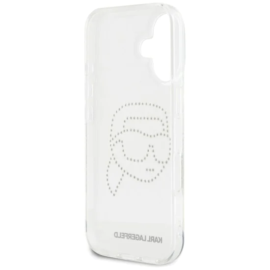 Калъф за iPhone 16 - Karl Lagerfeld - IML Rhinestones (KLHCP16SHKHDCELT) - Karl Head Transparent