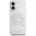 Калъф за iPhone 16 - Karl Lagerfeld - IML Rhinestones (KLHCP16SHKHDCELT) - Karl Head Transparent