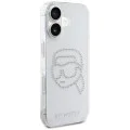 Калъф за iPhone 16 - Karl Lagerfeld - IML Rhinestones (KLHCP16SHKHDCELT) - Karl Head Transparent