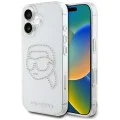 Калъф за iPhone 16 - Karl Lagerfeld - IML Rhinestones (KLHCP16SHKHDCELT) - Karl Head Transparent