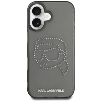 Калъф за iPhone 16 - Karl Lagerfeld - IML Rhinestones (KLHCP16SHKHDCELK) - Karl Head