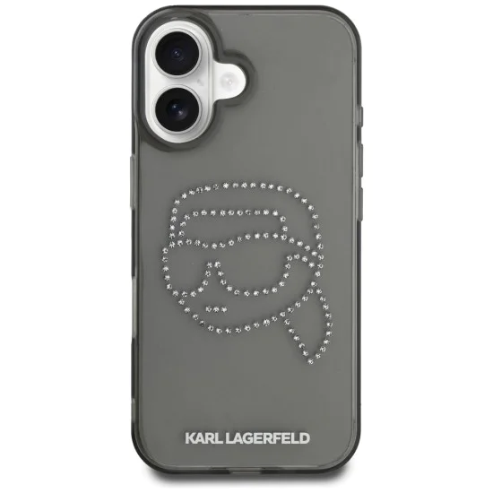 Калъф за iPhone 16 - Karl Lagerfeld - IML Rhinestones (KLHCP16SHKHDCELK) - Karl Head