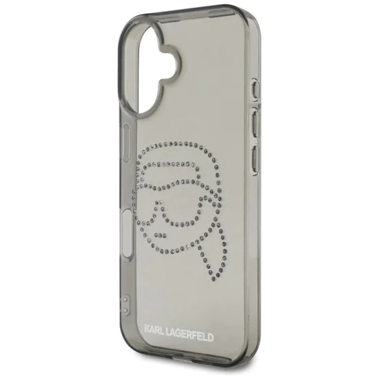 Калъф за iPhone 16 - Karl Lagerfeld - IML Rhinestones (KLHCP16SHKHDCELK) - Karl Head