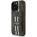 Калъф за iPhone 16 Pro Max - Guess - Cardslot 4G Stripes MagSafe (GUBPHCP16XP4RPSW) - Кафяв