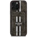 Калъф за iPhone 16 Pro Max - Guess - Cardslot 4G Stripes MagSafe (GUBPHCP16XP4RPSW) - Кафяв