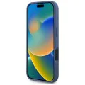 Калъф за iPhone 16 - Guess - Grained Flowers MagSafe (GUHMP16SPGNMPLMB) - Син