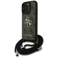 Калъф за iPhone 16 Pro Max - Guess - Hardcase 4G Big Logo with Cord Strap (GUHCP16XP4GMGCRW) - Brown