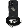 Калъф за iPhone 16 - Guess - Hardcase 4G Big Logo with Cord Strap (GUHCP16SP4GMGCRK) - Черен