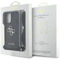 Калъф за iPhone 16 - Guess - Hardcase 4G Big Logo with Cord Strap (GUHCP16SP4GMGCRK) - Черен