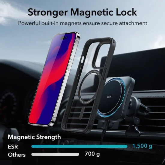 Калъф за iPhone 14 Pro - ESR Classic Classic Hybrid HaloLock - Clear Black